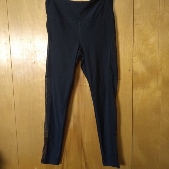 Vogo Athletica Women's Small Black Leggings Side Netting Stretch Activewear Pant - Picture 1 of 5